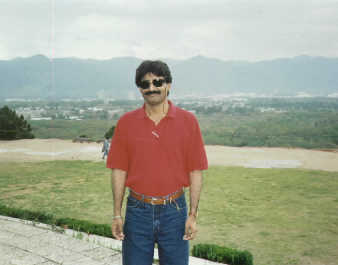 Photo of Hussain and the capital Islamabad.